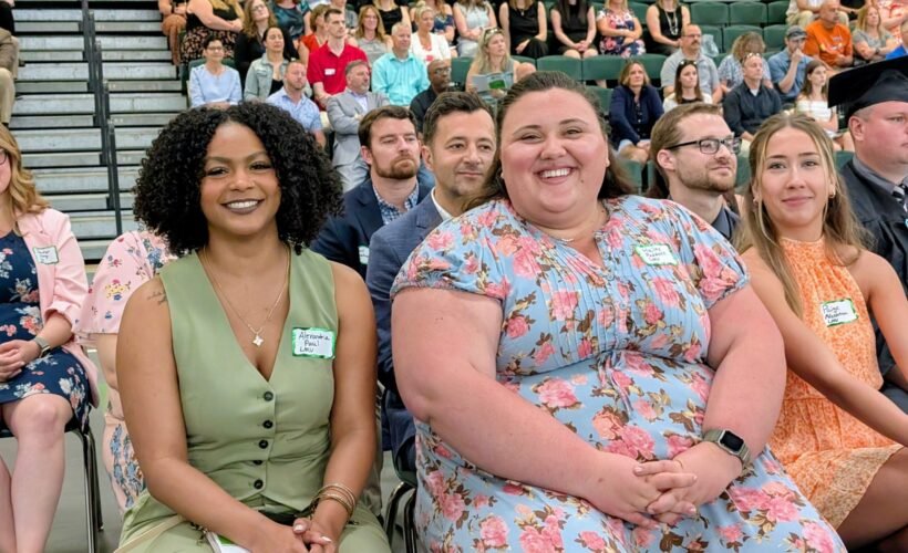 Alexandria Paul( Case Manager Oneida County Workforce Development) and classmates waiting patiently in audience to receive their Leadership certification